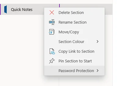 Password Protection in OneNote