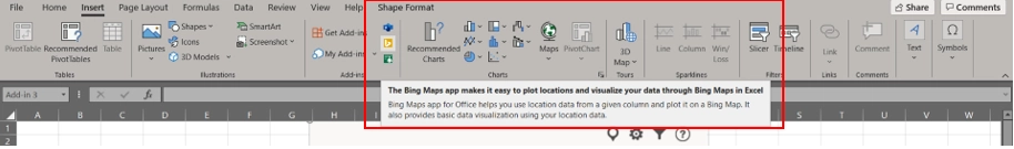 Maps Bing Insert for Excel
