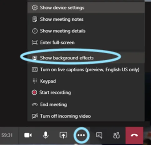 show background effects