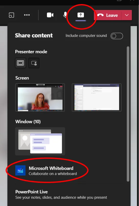 Microsoft teams whiteboard