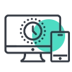 computer and phone IT support icon