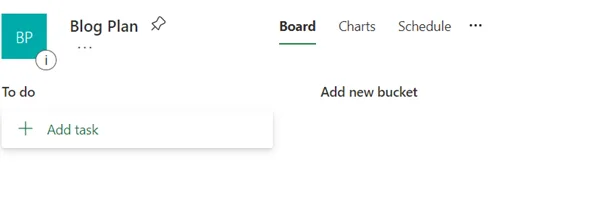 Adding a new bucket in MS planner