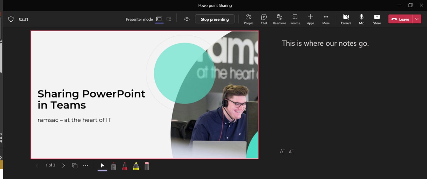 How to share PowerPoint slides on Teams