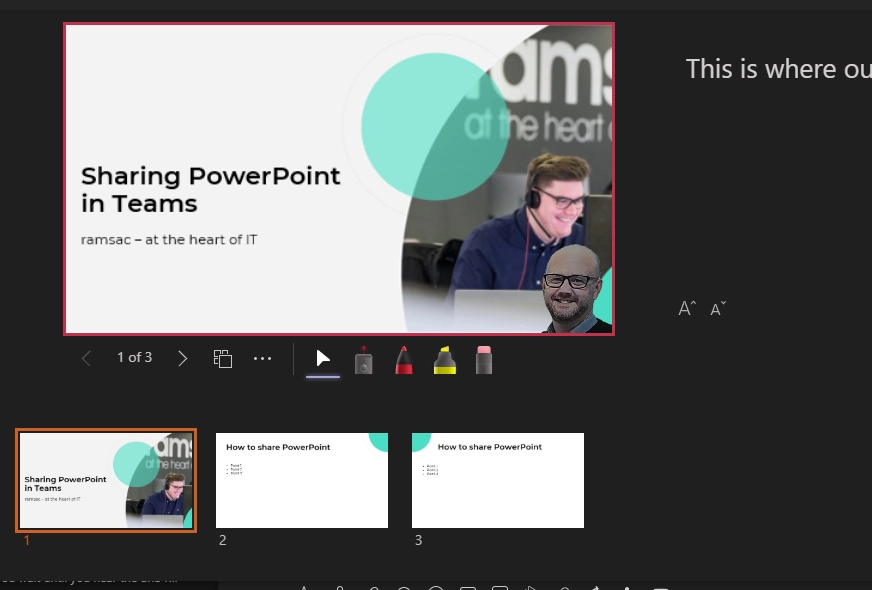 Standout mode on PowerPoint Live