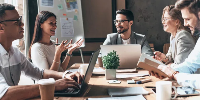 People collaborating in an office