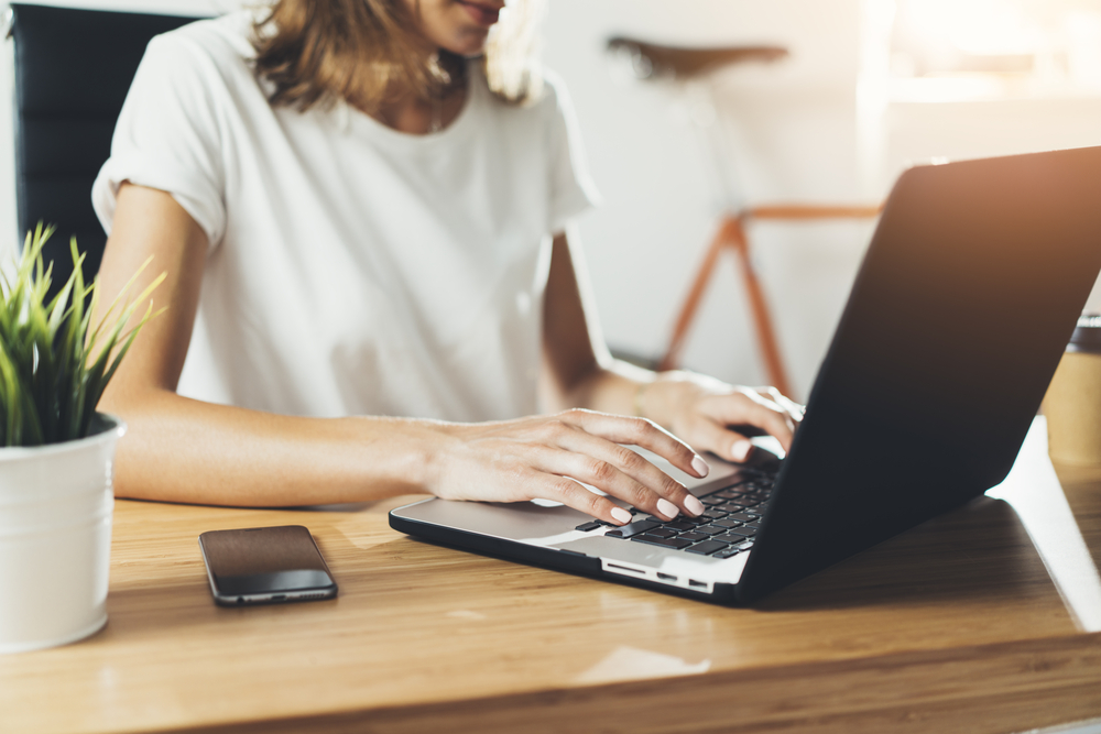 person working on laptop